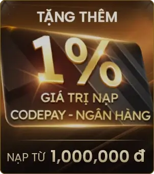 Tặng thêm 1% giá trị nạp codepay - ngân hàng